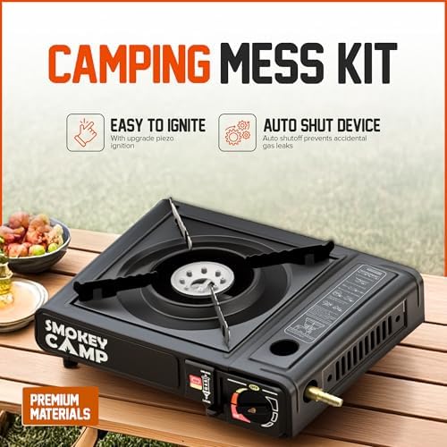 Portable Camping Stove 3000W Butane or Propane Fuel Compatable (Propane Adapter not Included), Automatic Ignition, Precise Heat Control, for Camping, Hiking, and Outdoor Cooking (Without Adapter Pipe) - Image 4