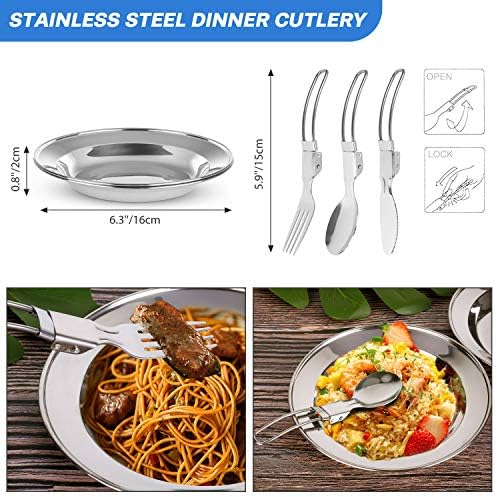 Odoland 15pcs Camping Cookware Mess Kit, Lightweight Pot Pan Kettle Set - Image 6