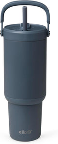 Ello Oasis Go+ 32oz Tumbler with Top Handle and Retracting Straw | Reusable Insulated Stainless Steel Cup, 100% Leakproof Water Bottle, 24 Hours Cold, Cup Holder Friendly For Travel | Horizon by Ello
