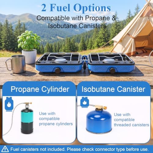 Uniflasy 2-Burner Camping Stove Kit with Carry Bag & Wind Guards - Image 5