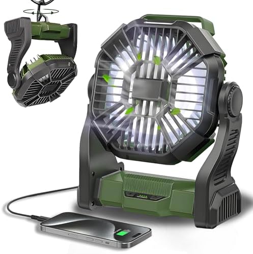 CONBOLA Portable Fan Rechargeable, 25400mAh Cordless Battery Powered Fan with LED Lantern, USB C Battery Operated for Travel Bedroom Home Camping Tent Office Beach Desk Fishing Table by CONBOLA