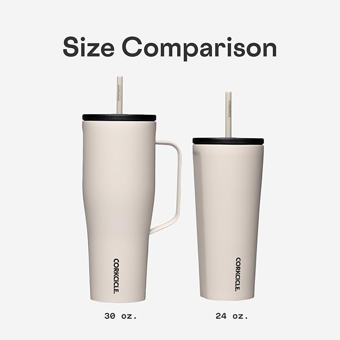 Corkcicle Cold Cup Insulated Tumbler with Straw - Keeps Drinks Cold for 12 Hours - Triple-Insulated Stainless Steel - Leak-Resistant Lid - Summer Drinkware Gift - 24 oz - Super Bloom - Image 7