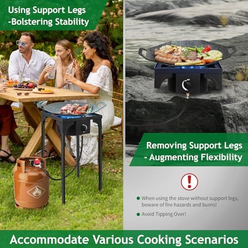 Outvita 1 Burner Propane Gas Stove for Outdoor Cooking, 75,000 BTU - Image 4