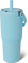 BrüMate Resa 25oz 100% Leakproof Travel Tumbler w/Handle & Straw | Flexible SoftSip Straw | Silicone Sleeve for Durability | Stainless Steel | Cup Holder & Travel Friendly Water Bottle (Glacier) by Br%C3%BCMate