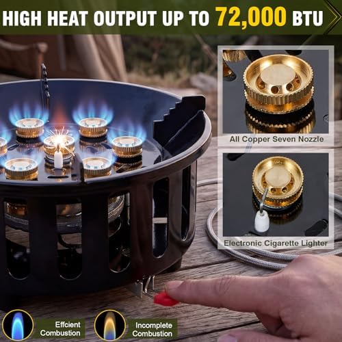 BESTFIRE 72000 BTU High Output Windproof Propane Gas Stove Piezo Ignition - Image 3