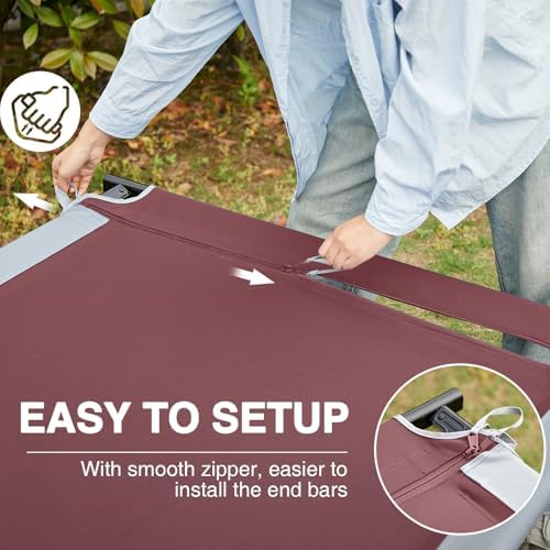EVER ADVANCED Extra Wide Camping Cot for Adults Oversized XXL Sleeping Cots Folding Cot Bed with Carry Bag, 84.3" L x 41.9" W, Support to 550 lbs - Image 5