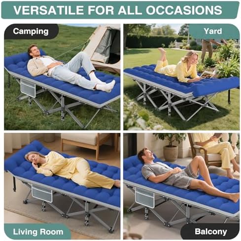 ZENPETIO Folding Camping Cot for Adults, 28" Heavy-Duty Portable Cots Bed - Image 6