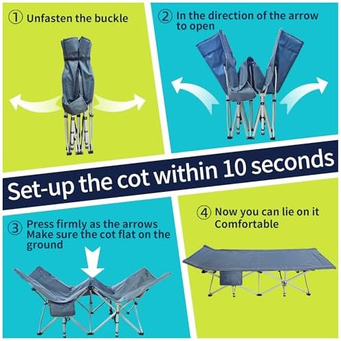 2-Pack Oversize Cot, Camping Cot with Mattress, 79x18x32 Inch - Image 6