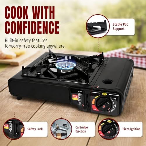 SHINESTAR 7800 BTU Dual Fuel Camping Stove, Propane Portable Gas Stove - Image 5