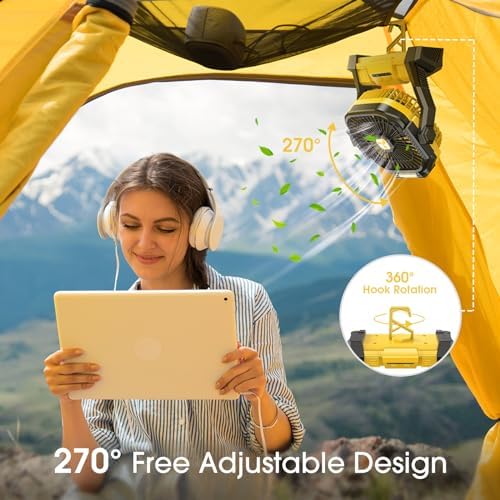 Portable Fan Rechargeable 20000mAh Cordless Battery Powered Camping Fan - Image 6