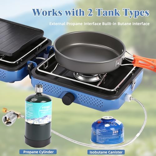 Hisencn 2 Burners Camping Stove with Windscreen for Camping,RV Essentials - Image 6