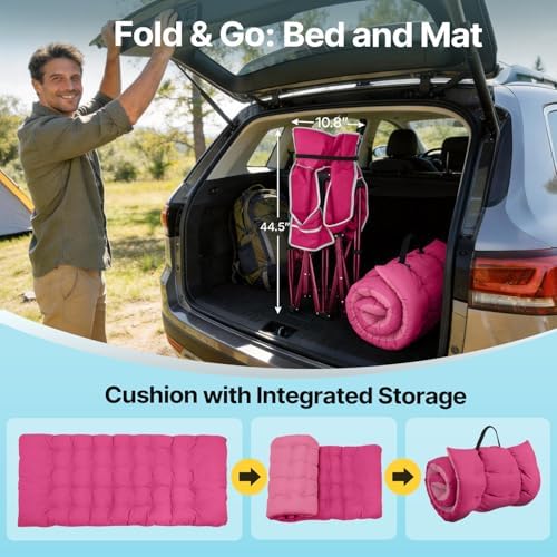 Slendor XXL Camping Cot with Mattress, Pillow & Carry Bag, 32" Extra Wide - Image 6