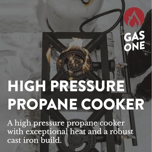 GasOne High Pressure Double Propane Burner - Outdoor Cooking with Heat Shield and Guard – Propane Burner Head for Camping, Tailgating, Seafood Boil, Home Brewing - Patent Pending - Image 2
