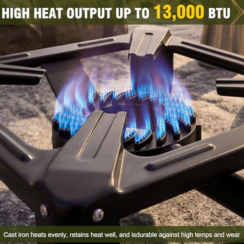 BESTFIRE Single Burner Propane Gas Stove 13000 BTU Portable Outdoor Cooker - Image 3