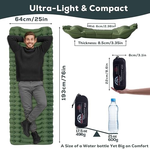 Gear Doctors® Ether 17.5oz Ultralight Camping Sleeping Pad – Backpacking Air Mattress – Camping Mattress Pad – Compact Inflatable Sleeping Mat for Backpacking, Comfortable Outdoor Hiking, Tent, Travel - Image 2