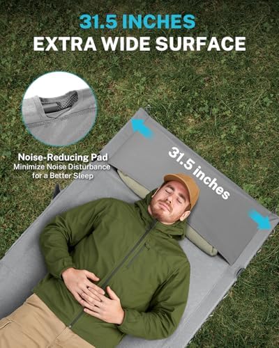 Gonex 31" Wide Camping Cot Lightweight Folding Portable Camp Cot for Adult - Image 5