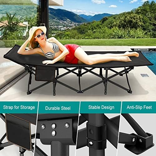 DoCred Folding Camping Cot with Mattress, 2 Pack Heavy Duty Folding Cot - Image 5