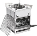 REDCAMP Wood Burning Folding Camp Stove Stainless Steel Grill and Pot Stand, Portable Collapsible Backpacking Stove Survival Rocket Stove for Hiking Outdoor Tent Camping Picnic, Largel with Pot Stand by REDCAMP