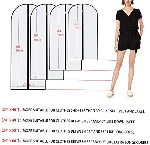 Garment Bags for Hanging Clothes 12 PCS Transparent Waterproof Dustproof - Image 3