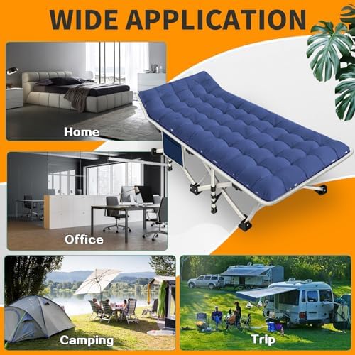 2 Pack Camping Cot with Thick Pad,Load up to 450LBS - Image 5