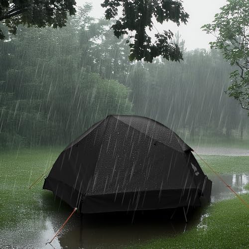 Night Cat Camping Cot Tent - Waterproof 1-Person Off-Ground Combo Cot Bed for Adults Portable Easy Set-up Tent Black 31.5'' Width - Image 5