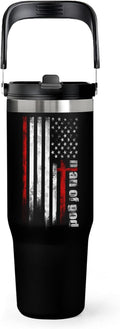 Christian Tumbler for Men 30oz - Religious Gifts for Christian Men, Stainless Steel Insulated Travel Mug with Handle, Bible Verse Cup for Pastors & Fathers, Faith-Based Gift Idea by welcometoHYMONA