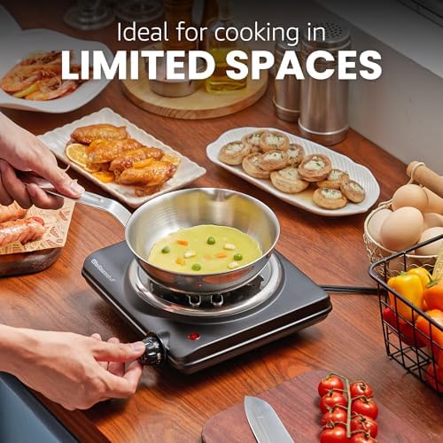 Elite Gourmet ESB100B Single Coiled Burner Hot Plate, Countertop, Black - Image 4