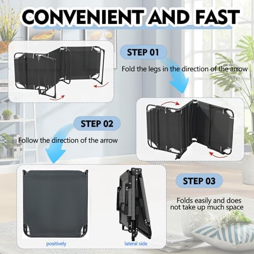 Folding Camping Cot for Adults,Adjustable Sleeping Cot with Mattress - Image 3