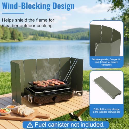 Uniflasy Propane Camping Stove with Carry Bag and Cookware Set - Image 6