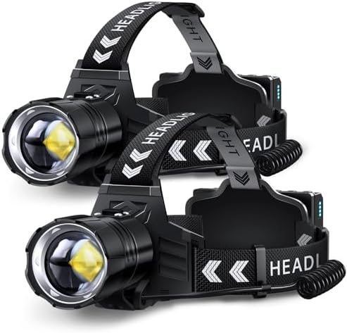 FINICO Rechargeable LED Headlamp 99000 High Lumens,95 Hours Long Lasting by FINICOLighting