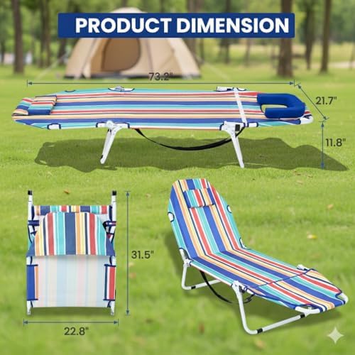 LILYPELLE Folding Camping Cot, Extra Wide Heavy Duty Sleeping Cots - Image 5