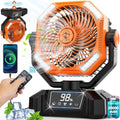 Multper 20000mAh Camping Fan with LED Lantern, 65H Runtime Battery Operated Fan for Tent, Auto-Oscillating Rechargeable Fan with Remote, 4 Speeds Personal Desk Fan for Camping, RV, Jobsite, Outage by Multper