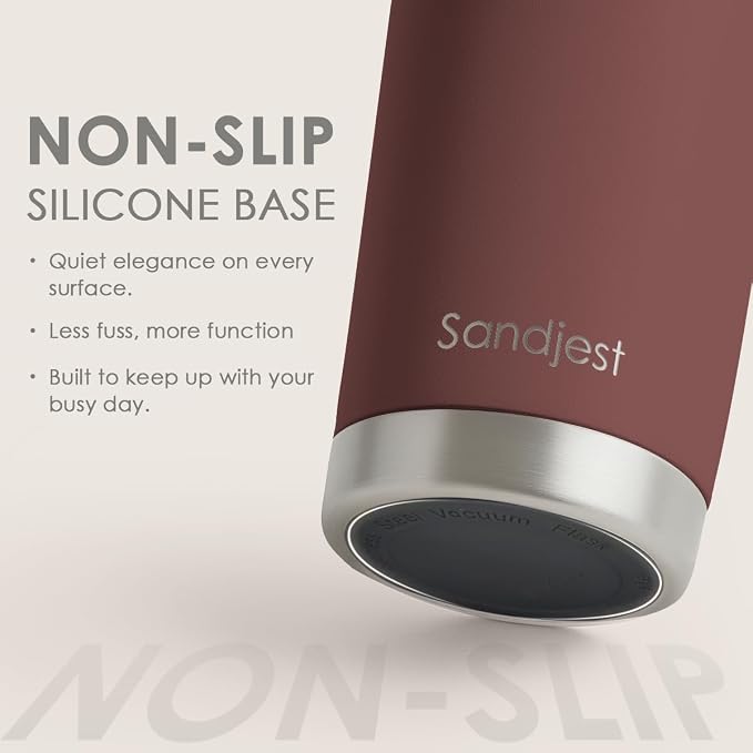 SANDJEST Stainless Steel Tumbler 20 oz, Double Wall Vacuum Insulated Mug with Lid, Travel Coffee Cup for Women Men Friends, Birthday Christmas (Mahogany Red) - Image 4