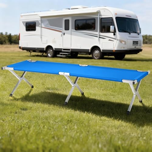 HOMSUPPLIE'S Folding Camping Cot,Outdoor Portable Camp Bed, Sleeping Cots with Carry Bag (Blue) - Image 7
