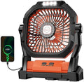 Camping Fan Rechargeable, 20000mAh Battery Powered Portable Fan with LED Light, 4-Speed 180° Adjustable, Camping Essentials for Tent, Travel, Car, Outdoor, Indoor, BBQ, Fishing, Jobsite - Orange by Unknown