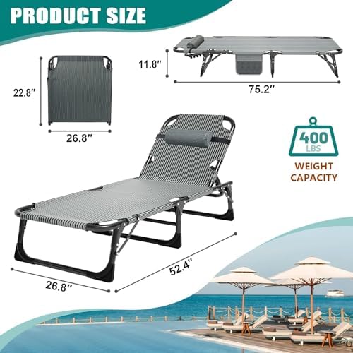 DoCred Folding Camping Cot with Mattress, 2 Pack Heavy Duty Folding Cot - Image 6