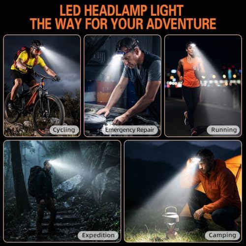 MIOISY Led Headlamp Rechargeable 2 Pack, Super Bright Headlight Flashlight - Image 7