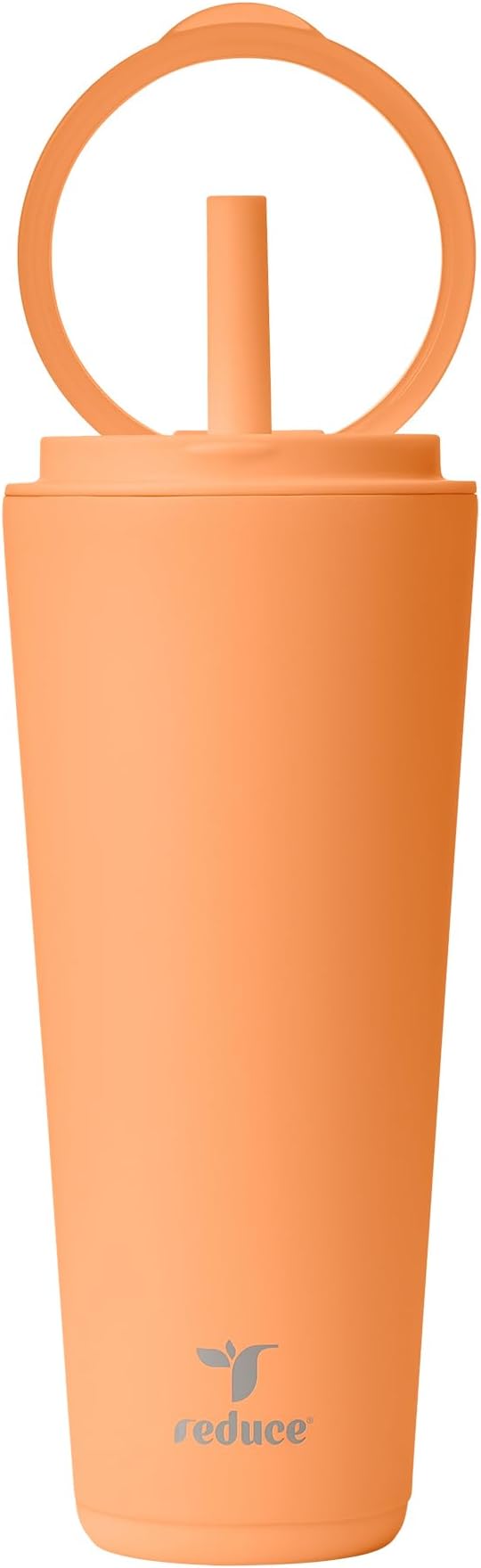 REDUCE Halo 32 oz Stainless Steel Vacuum Insulated Tumbler - Spill Proof Travel Mug with Flip Handle Lid - Keeps Drinks Cold for 32 Hrs - Dishwasher Safe - Cupholder Friendly - Papaya by Reduce