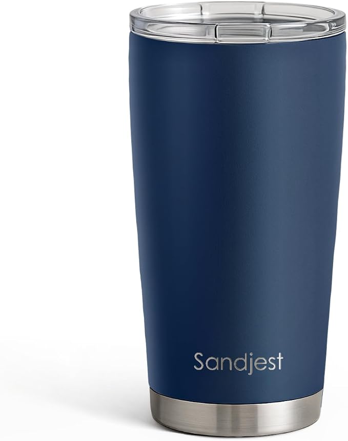 SANDJEST Navy Tumbler 20oz Stainless Steel Double Wall Vacuum Insulated, Travel Coffee Cup, Gifts for Men Women Birthday Christmas by SANDJEST