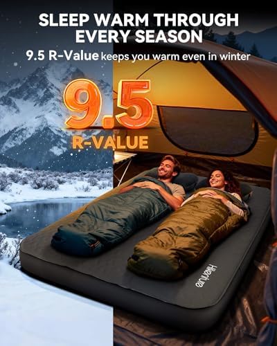 Hikenture 4" Thick Self Inflating Sleeping Pad, Foam & Air Camping Mattress - Image 5