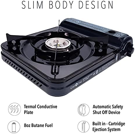 GAS ONE NEW 10,000 BTU CSA List Portable Butane Gas Stove with Carrying Case CSA Listed- Midnight - Image 4
