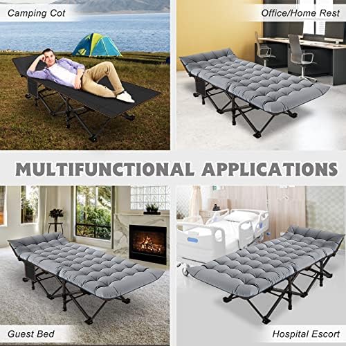 ABORON Camping Cot for Adults, 28 in Wide Folding Bed with Mattress - Image 4