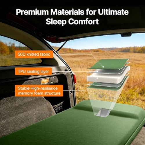 OGERY Self-Inflating Sleeping Pad, 3" Memory Foam Camping Mattress - Image 6