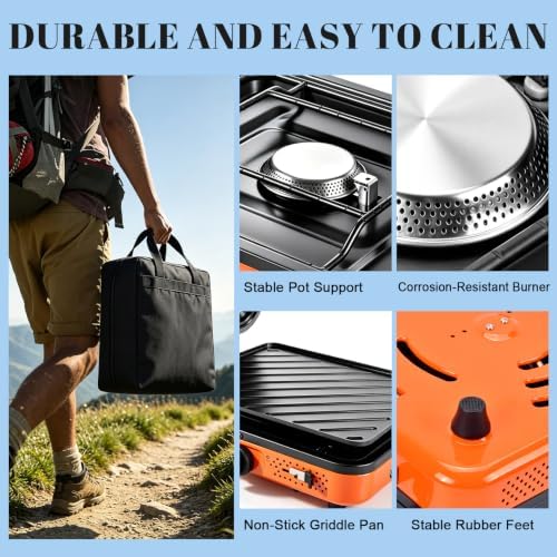 GGC 2 Burner Portable Camping Stove 5-Piece Kit for Camping - Image 5