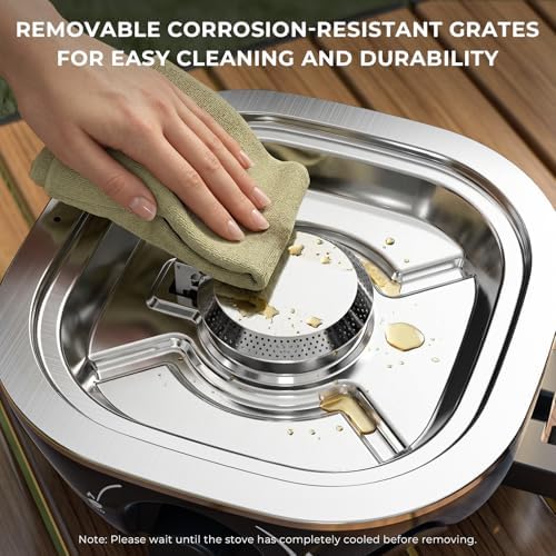 20000 BTU Propane Camping Stove with Cookware Set & Carry Bag Black - Image 6