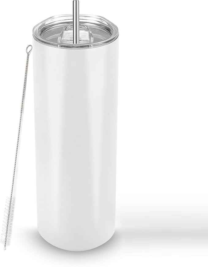Joyclub Sublimation Tumblers Blanks 20 oz Skinny Straight Tumblers Bulk Stainless Steel Insulated Sublimation Cups with Lids and Straw, Gift Box - Image 4