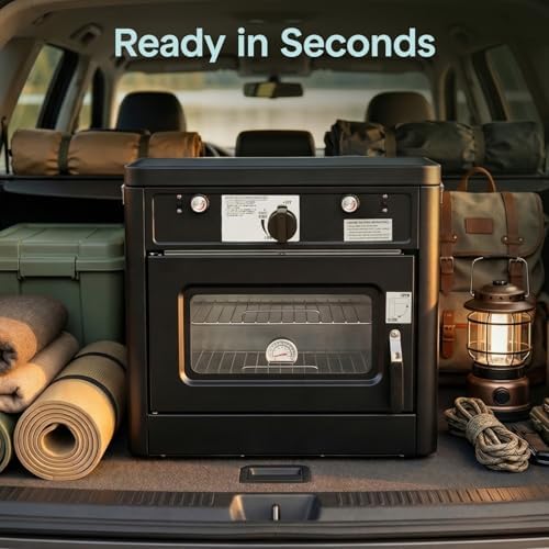 Camping Oven 3 in 1 Stove Oven Combo, Outdoor Camp Oven with 2 Burner Cooking, Piezo Ignition and Temperature Control, Compact RV for Camping and Tailgating - Image 7