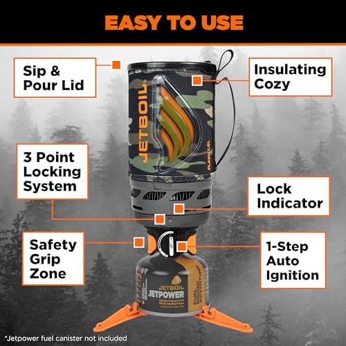 Jetboil Flash Portable Fast Boil Stove for Camping and Backpacking with 1-Step Auto Ignition, Propane/Isobutane Burner with Cooking Cup - Image 5