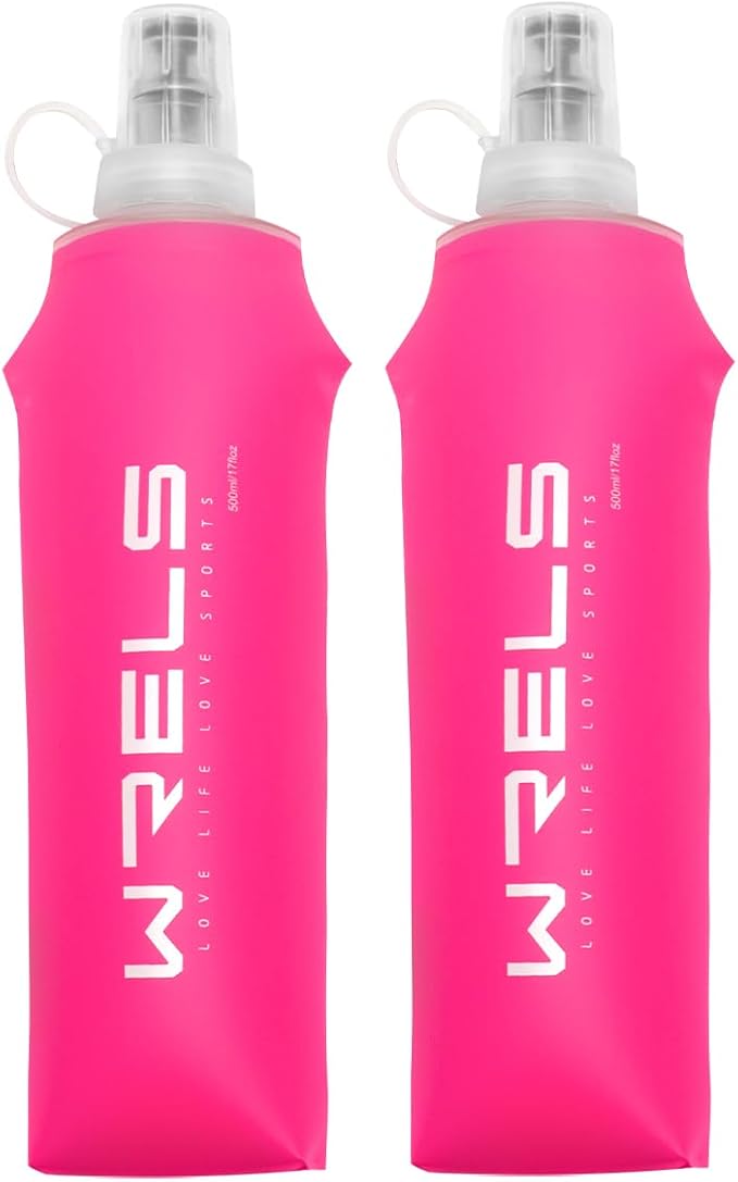 Folding Soft Flask Portable Collapsible Running Lightweight Water Bottle by WRELS
