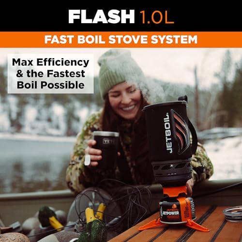 Jetboil Flash Portable Fast Boil Stove for Camping and Backpacking with 1-Step Auto Ignition, Propane/Isobutane Burner with Cooking Cup - Image 2